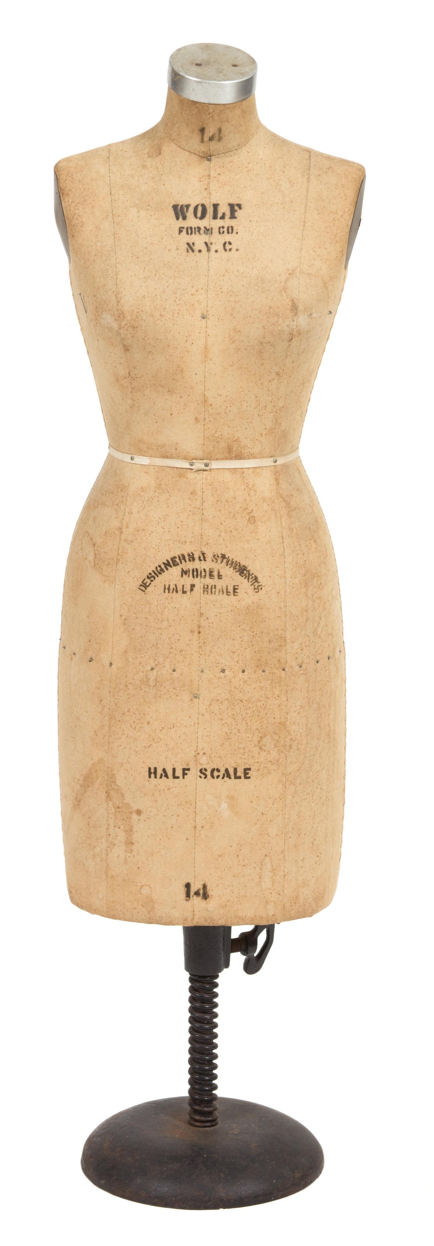 An American Diminutive Half-Scale Dress Form Height 28 inches. — 19TH CENTURY