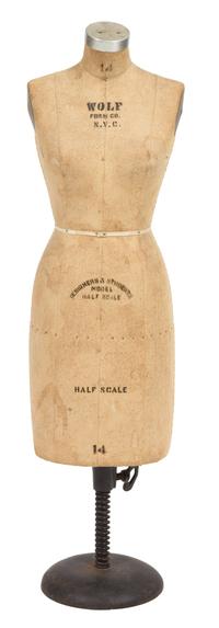 An American Diminutive Half-Scale Dress Form Height 28 inches. — 19TH CENTURY