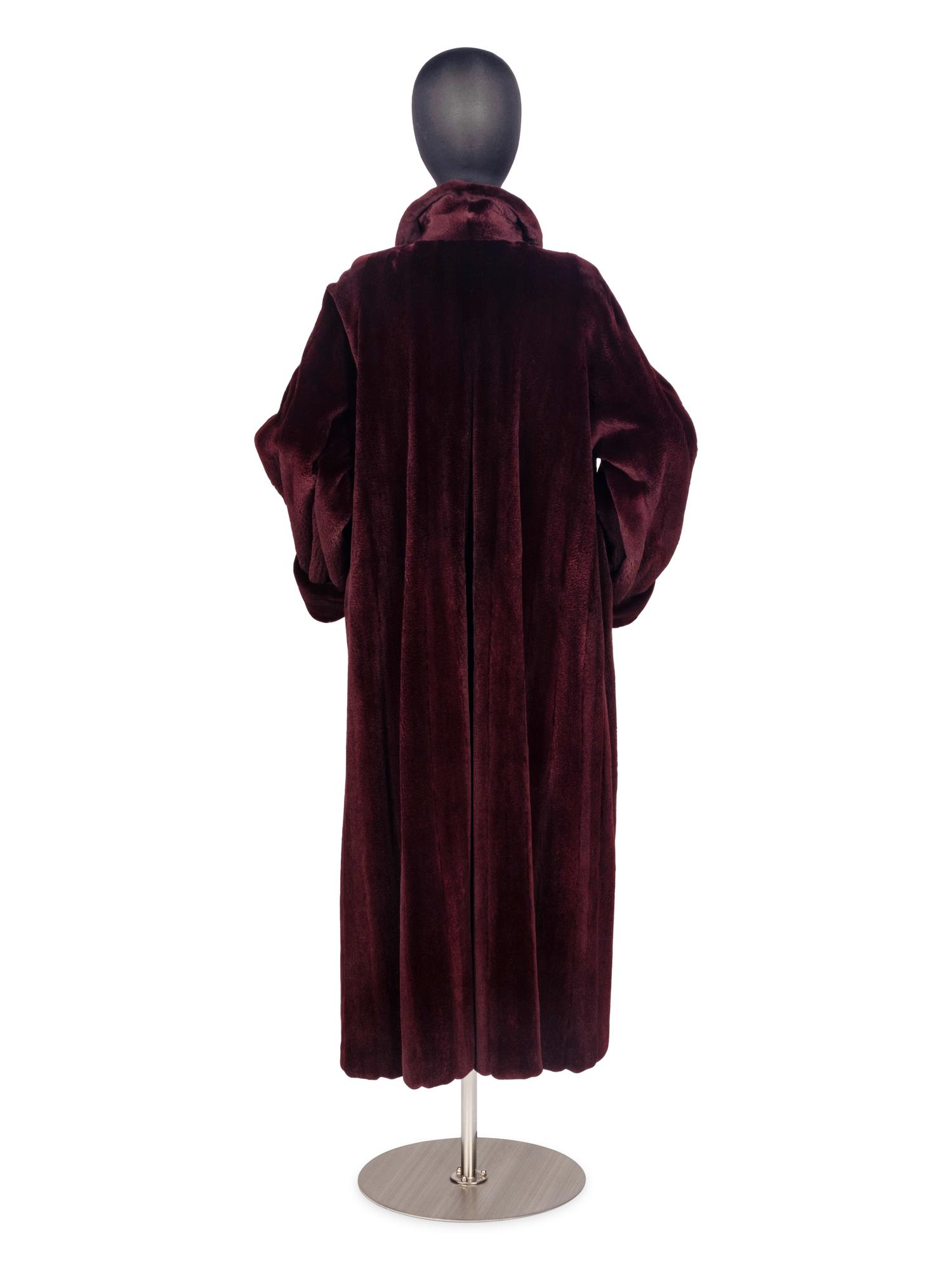 Valentino Burgundy Sheared Mink Coat