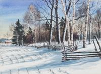 Austin Fraser, (Wisconsin, 1911-2006), Rail Fence, Winter