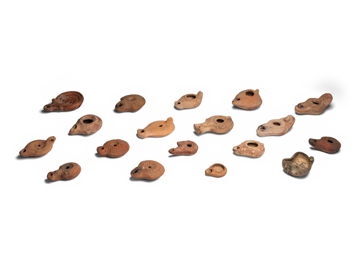 Nineteen Greco-Roman Terracotta Oil Lamps