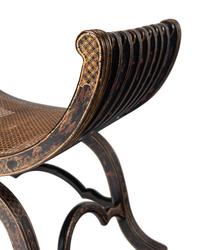 A Regency Style Japanned Curule Bench
