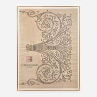 Commissioned by Samuel Yellin (American, b. Ukraine, 1884-1940) "Notre-Dame de Paris - Penture" Large Ink and Wash Sketch, Anonymous, France, early 1920s
