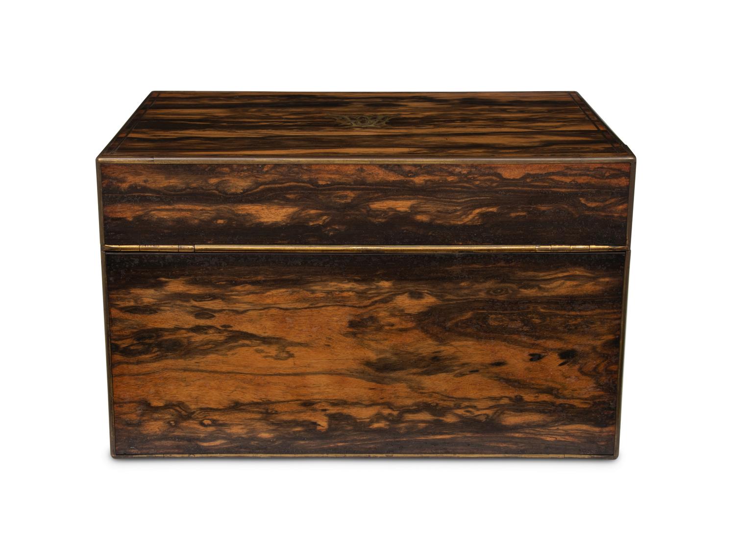 A Regency Calamander and Brass-Inlaid Campaign Toiletry Kit
