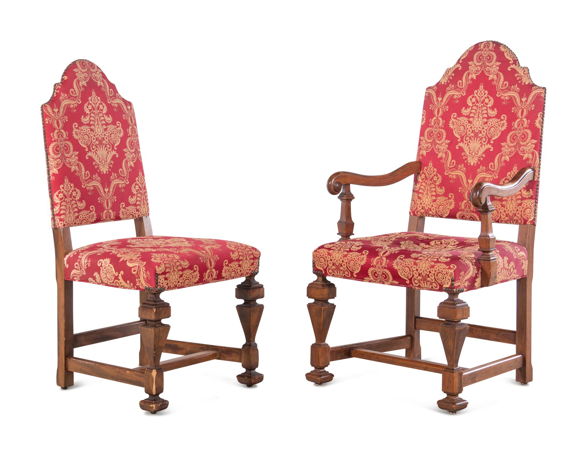 A Set of Eight Renaissance Revival Dining Chairs