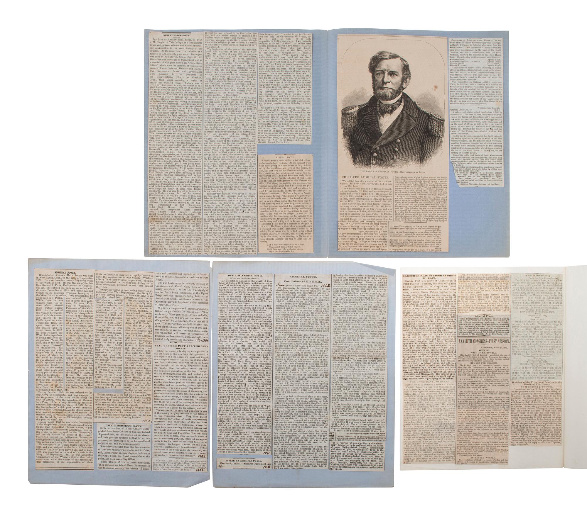 [CIVIL WAR]. FOOTE, Andrew H. (1906-1863). Autograph letter signed ("A.H. Foote"). Washington, [DC], 21 May 1863.