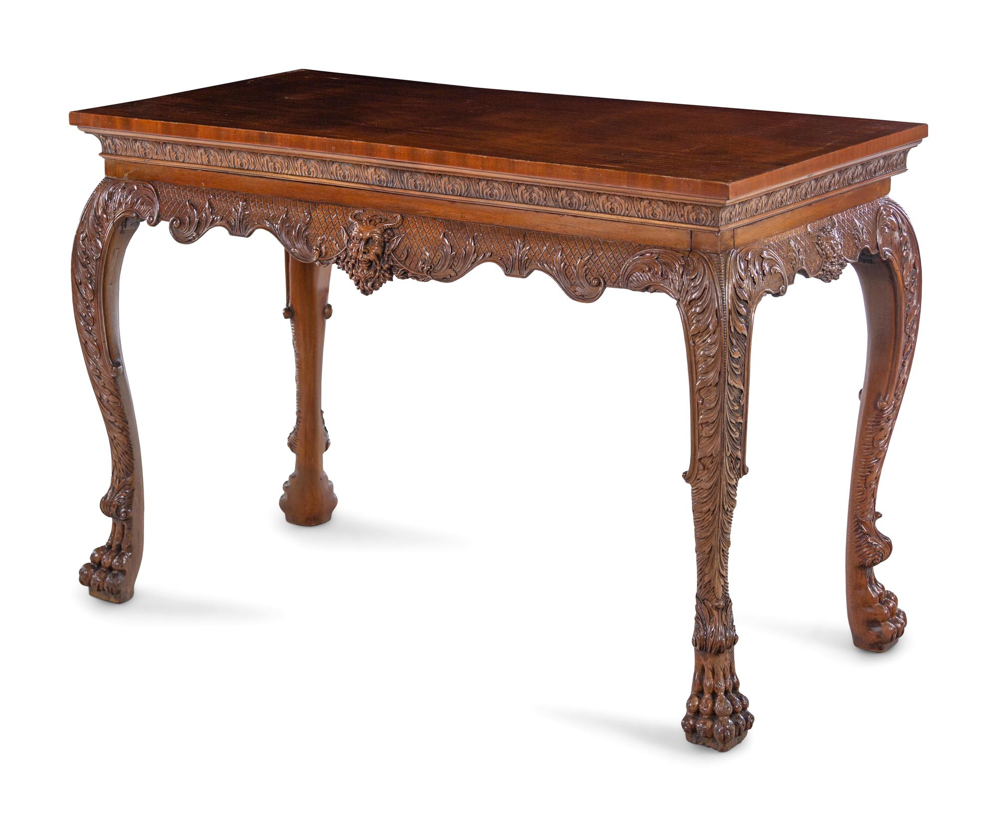 An Irish George III Style Carved Mahogany Console Table