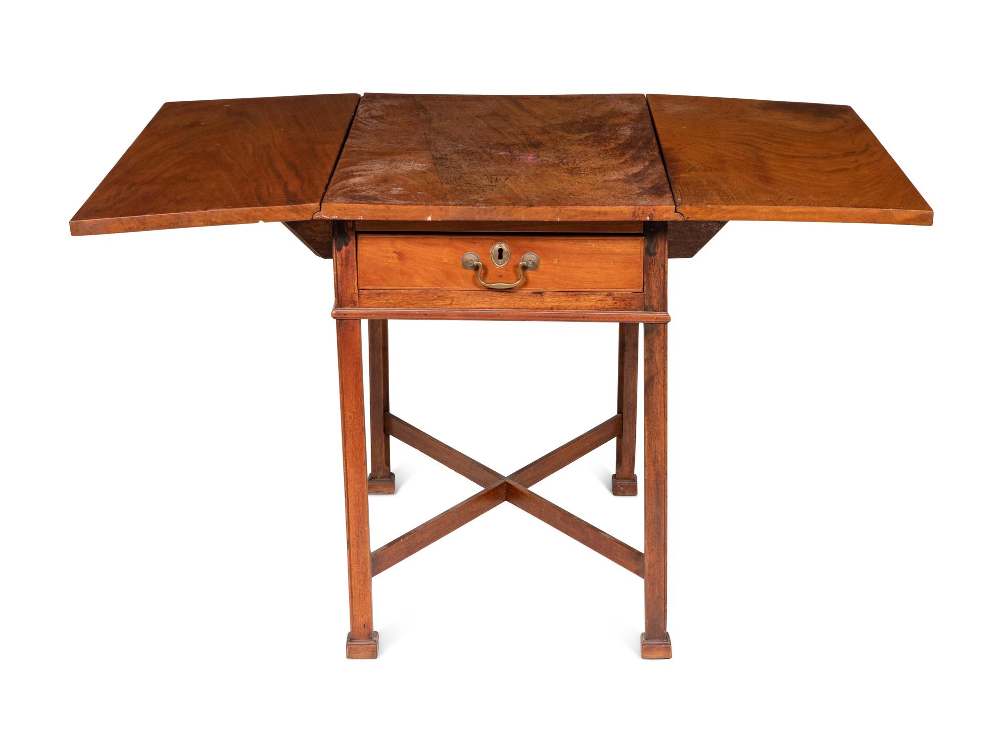 A Chippendale Mahogany Stretcher Base Pembroke Table