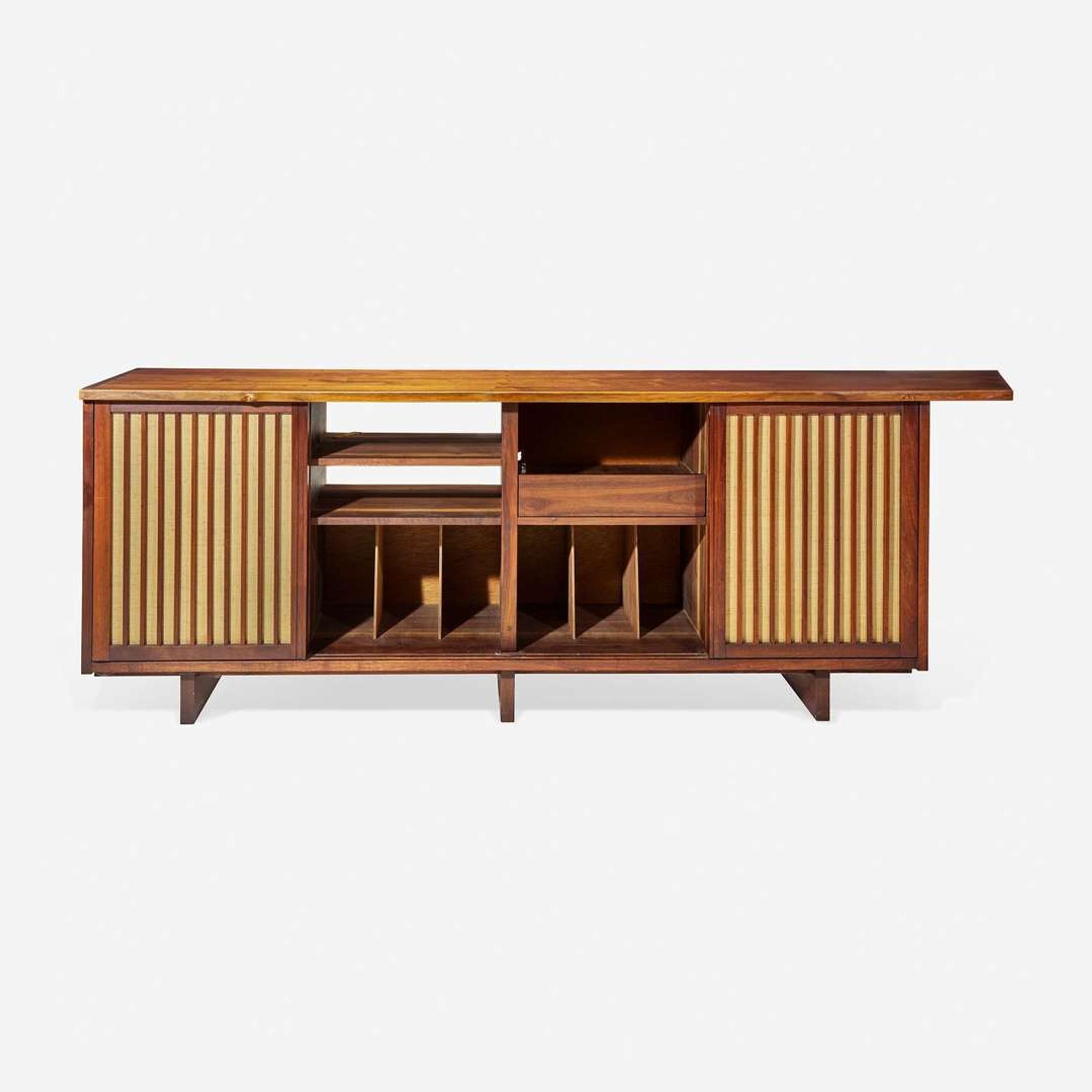 George Nakashima (American, 1905-1990) Special Four-Door Sliding-Door Cabinet, New Hope, Pennsylvania, 1964