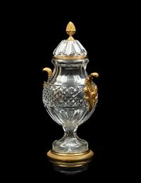 A Gilt Bronze Mounted Cut Glass Urn