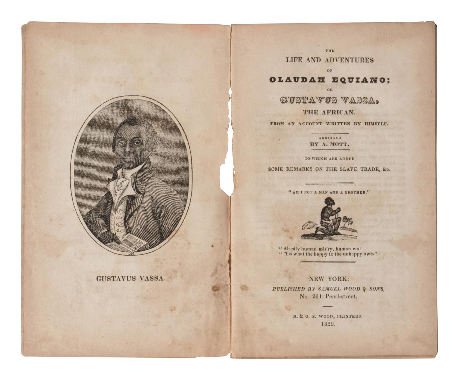 EQUIANO, Olaudah (1745-1797). The Life and Adventures of Olaudah Equiano... New York: 1829.