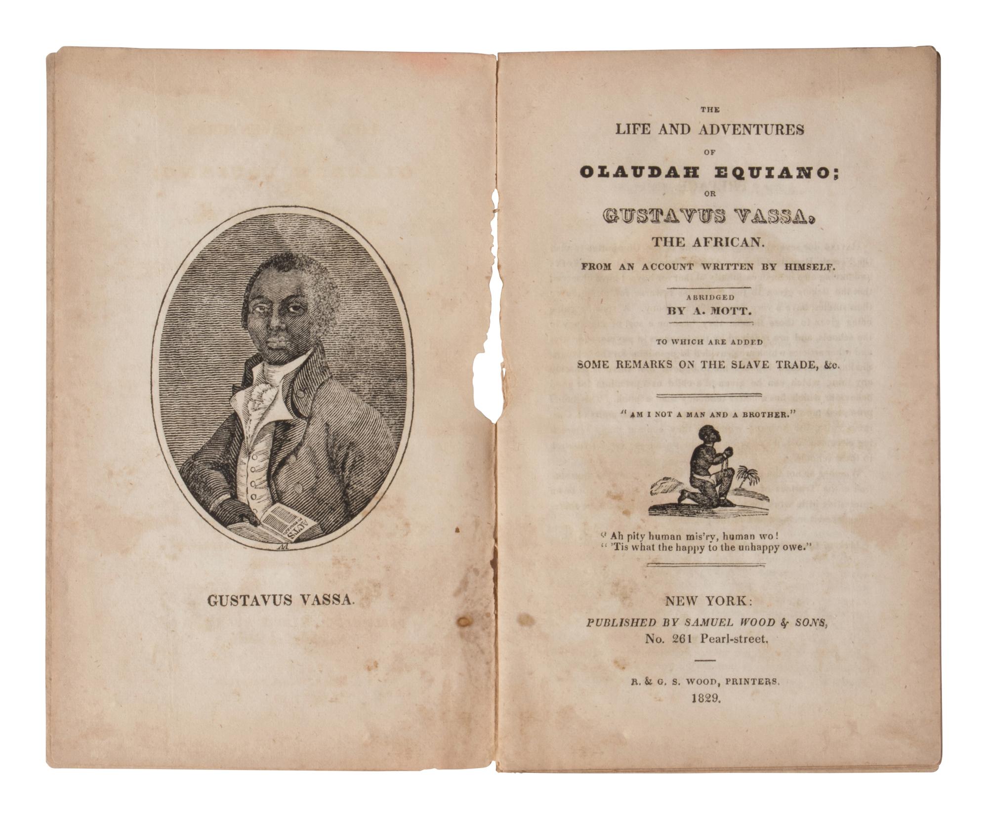 EQUIANO, Olaudah (1745-1797). The Life and Adventures of Olaudah Equiano... New York: 1829.