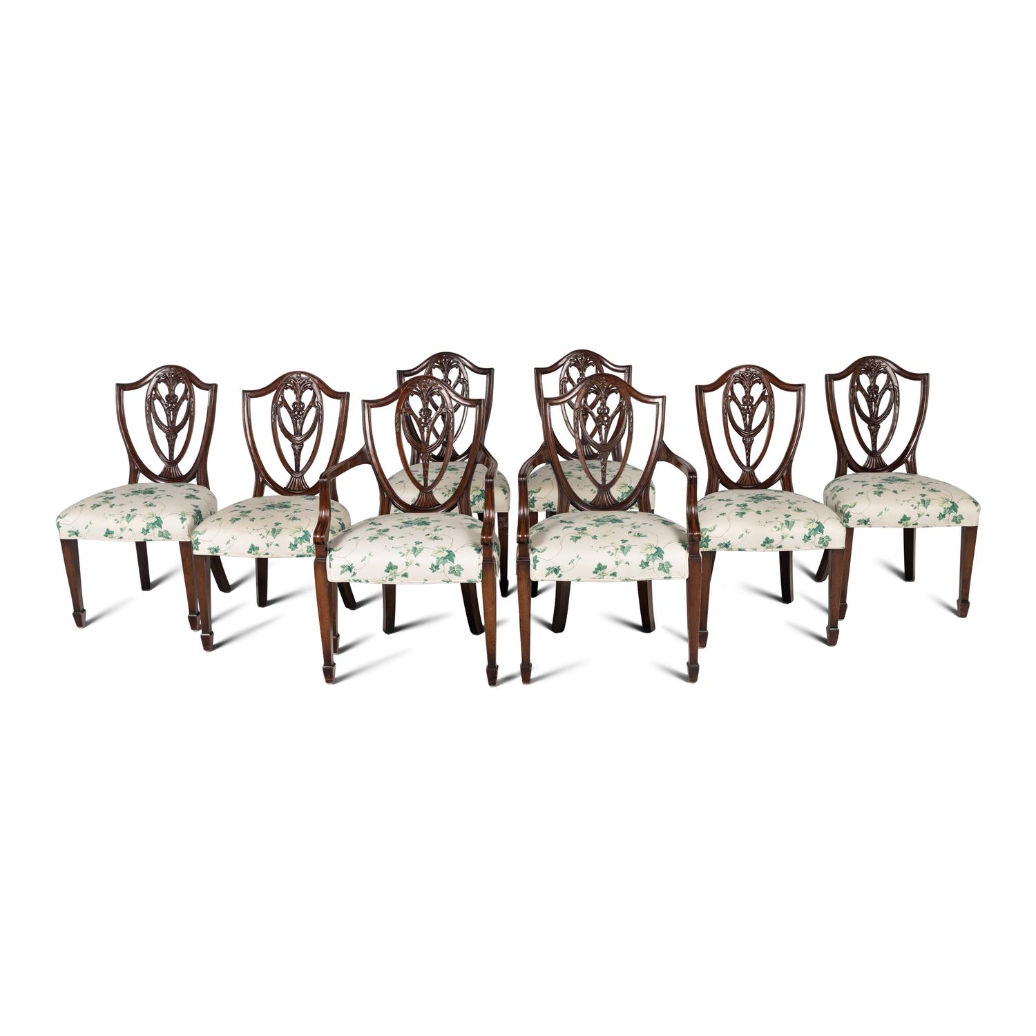 A Set of Eight George III Style Mahogany Dining Chairs