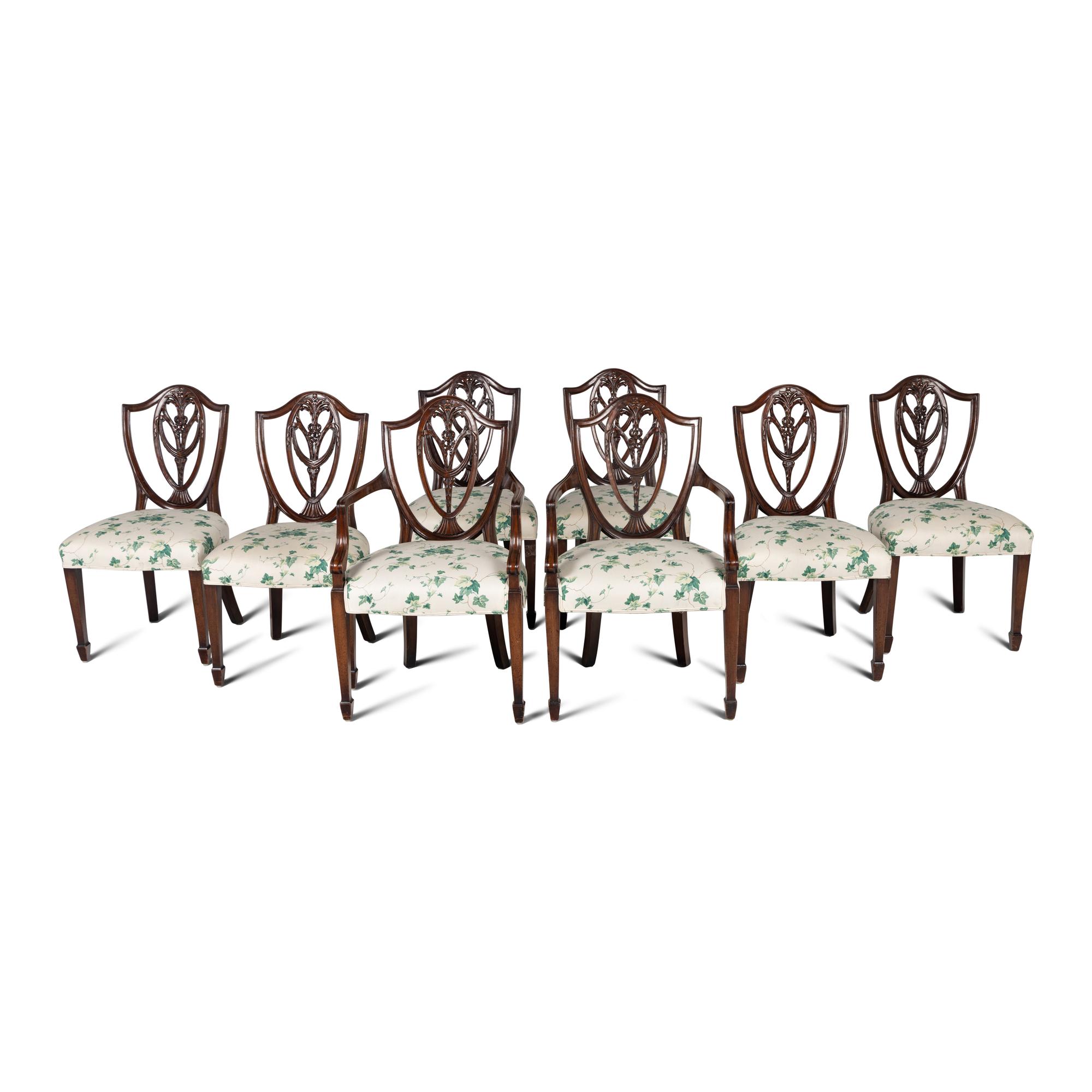 A Set of Eight George III Style Mahogany Dining Chairs