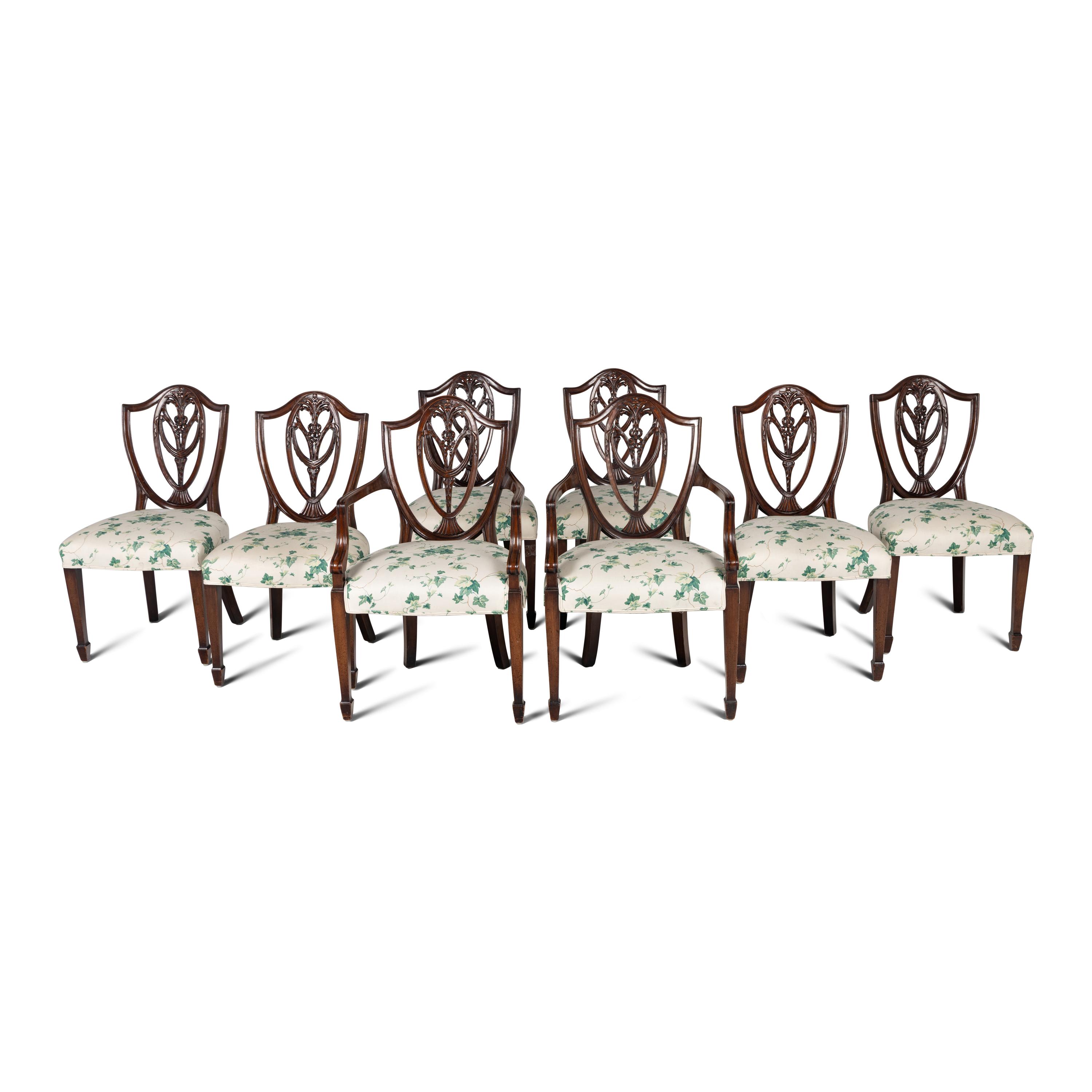 A Set of Eight George III Style Mahogany Dining Chairs