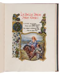 SANGORSKI, Alberto, calligrapher and illuminator. -- KEATS, John (1795-1821). "La Belle Dame sans Merci" -- "Ode on a Grecian Urn" -- "Ode to Psyche." London, 1928.
