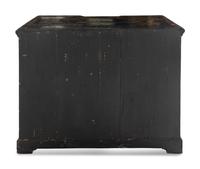 A Chinese Export Black and Gilt Lacquered Kneehole Desk