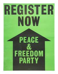 [AFRICAN AMERICANA - POLITICS]. A group of 3 posters related to Eldridge Cleaver and the Peace & Freedom Party. Ca late 1960s.
