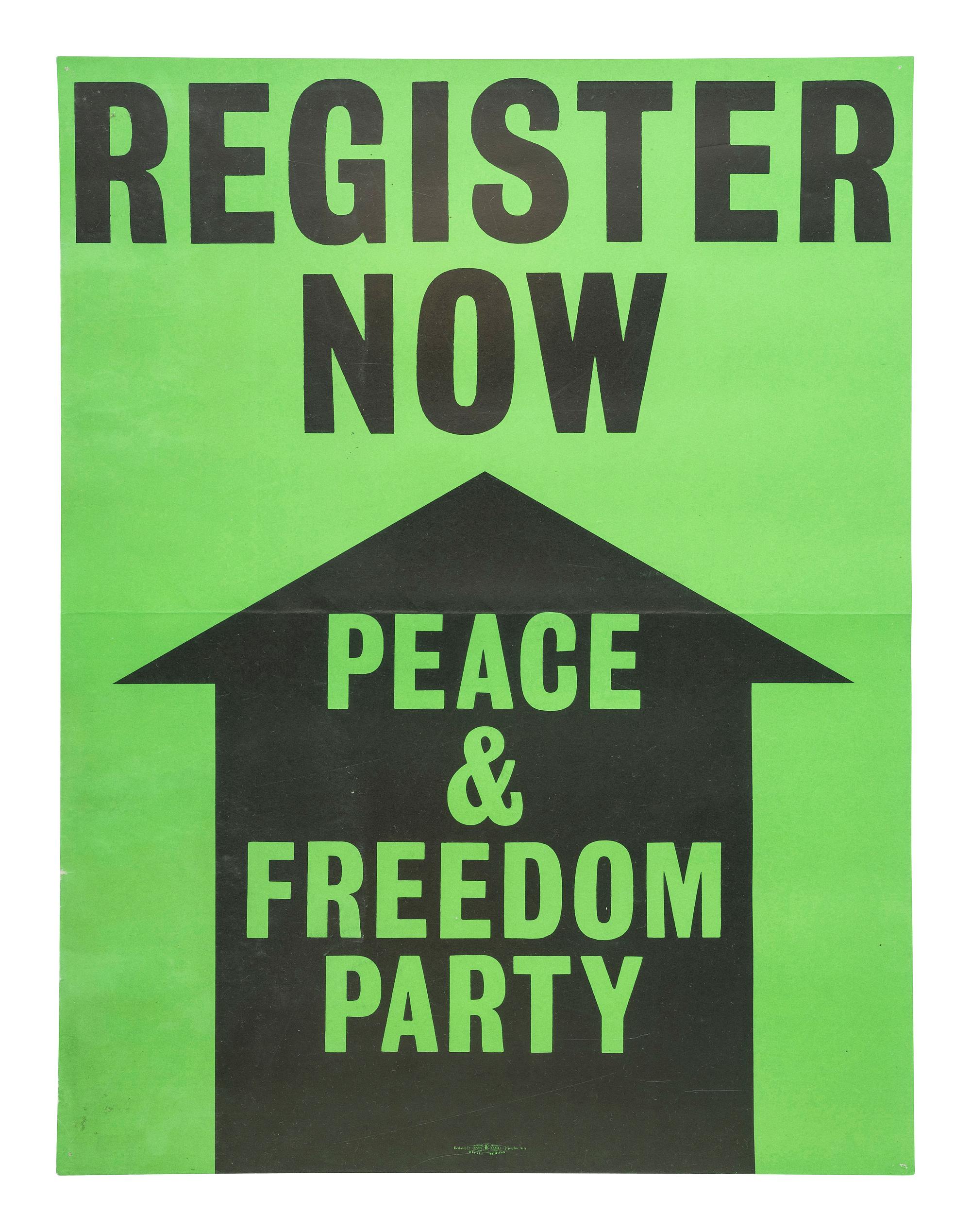 [AFRICAN AMERICANA - POLITICS]. A group of 3 posters related to Eldridge Cleaver and the Peace & Freedom Party. Ca late 1960s.