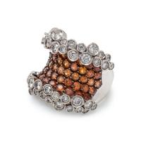 STEFAN HEFNER, DIAMOND AND ORANGE SAPPHIRE 'CORSET' RING