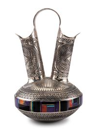 Sterling Silver Wedding Jar, with Mosaic Inlay