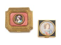 Two Continental Gilt Metal Boxes