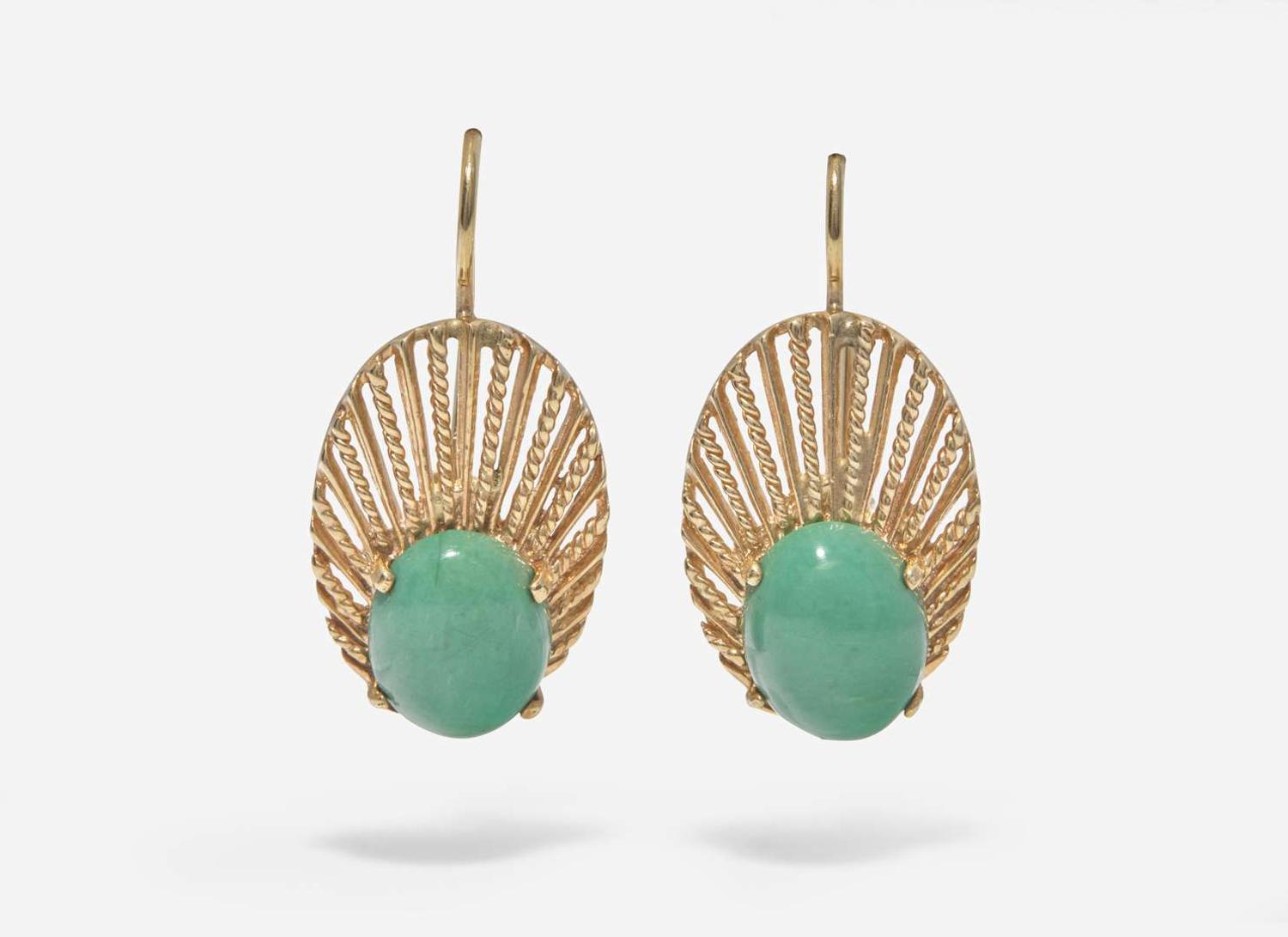A Collection of 14K Yellow Gold and Turquoise Jewelry