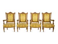 A Set of Four Louis XVI Style Giltwood Fauteuils