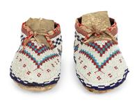 Cree Beaded Hide Moccasins