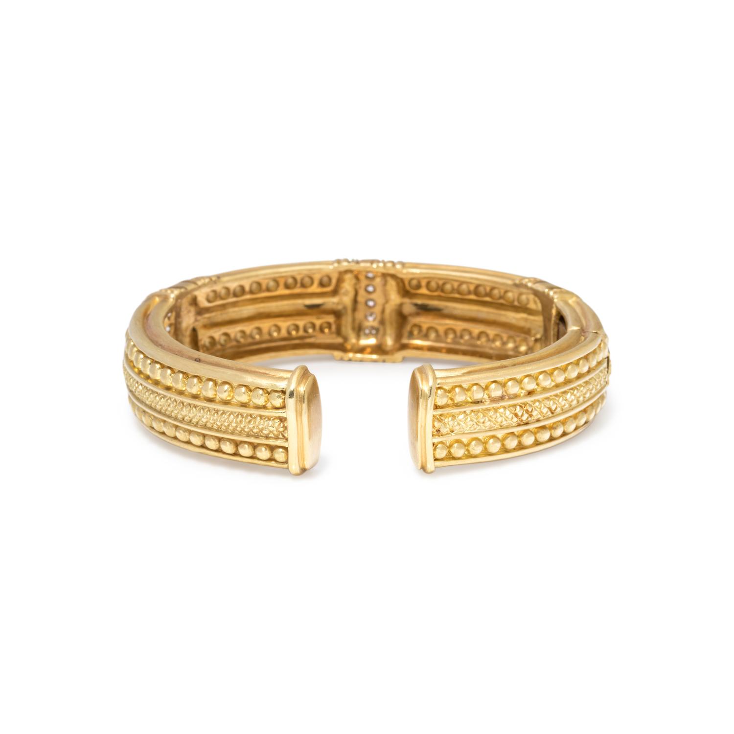 YELLOW GOLD AND DIAMOND CUFF BRACELET