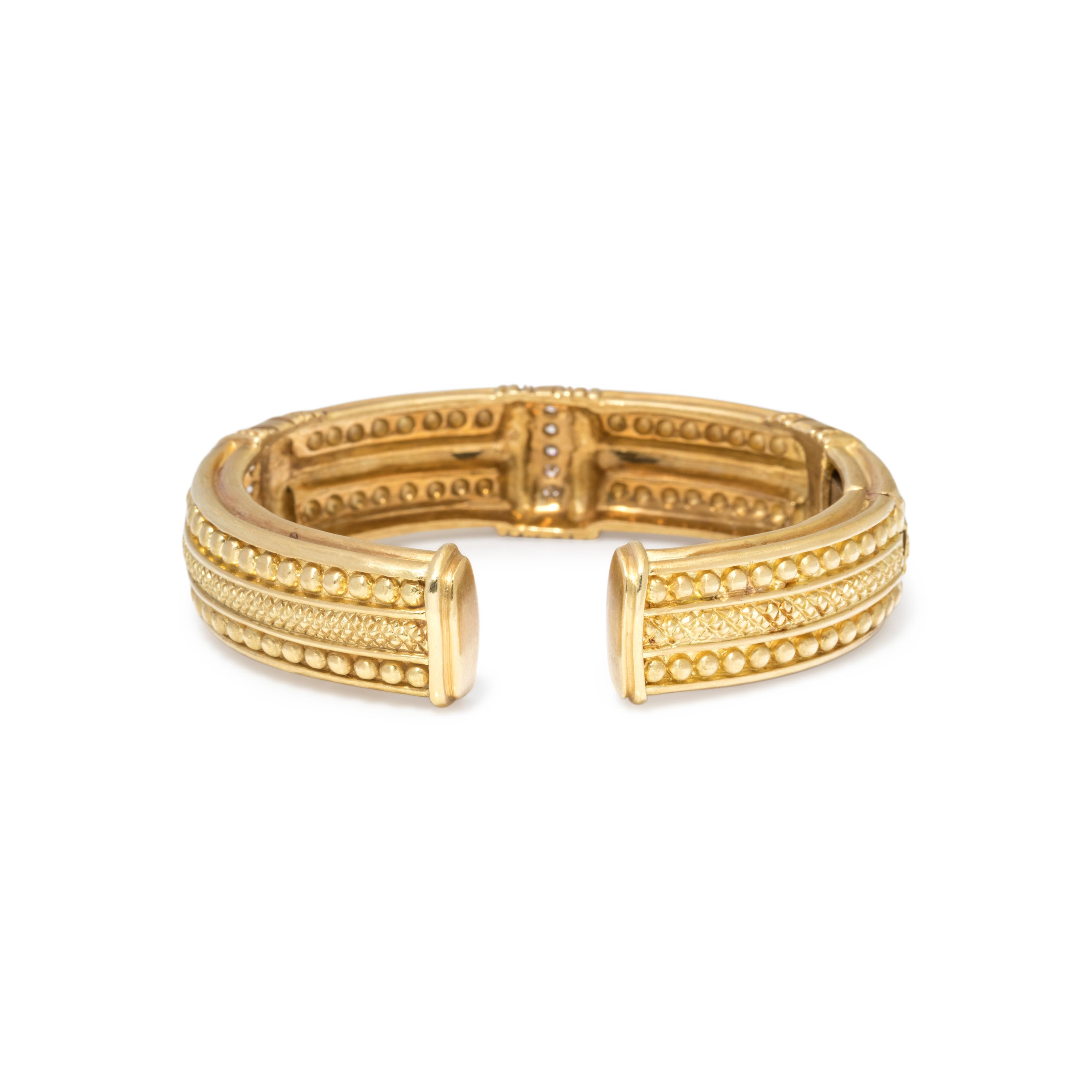 YELLOW GOLD AND DIAMOND CUFF BRACELET