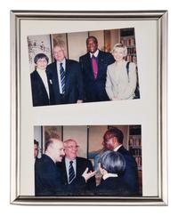 [PERKINS, Edward Joseph (1928-2020)]. A group of 10 photographs in 9 frames, from political figures to Perkins, many signed or inscribed (several presumably with secretarial or facsimile signatures), including: