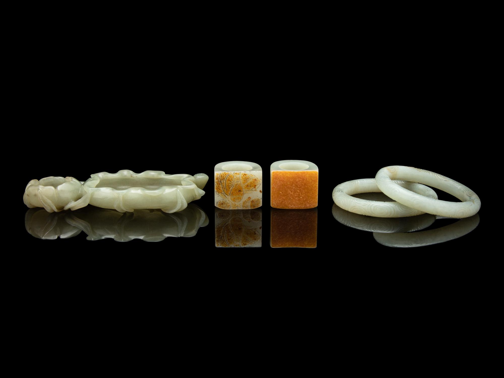 Five Chinese Celadon Jade Articles