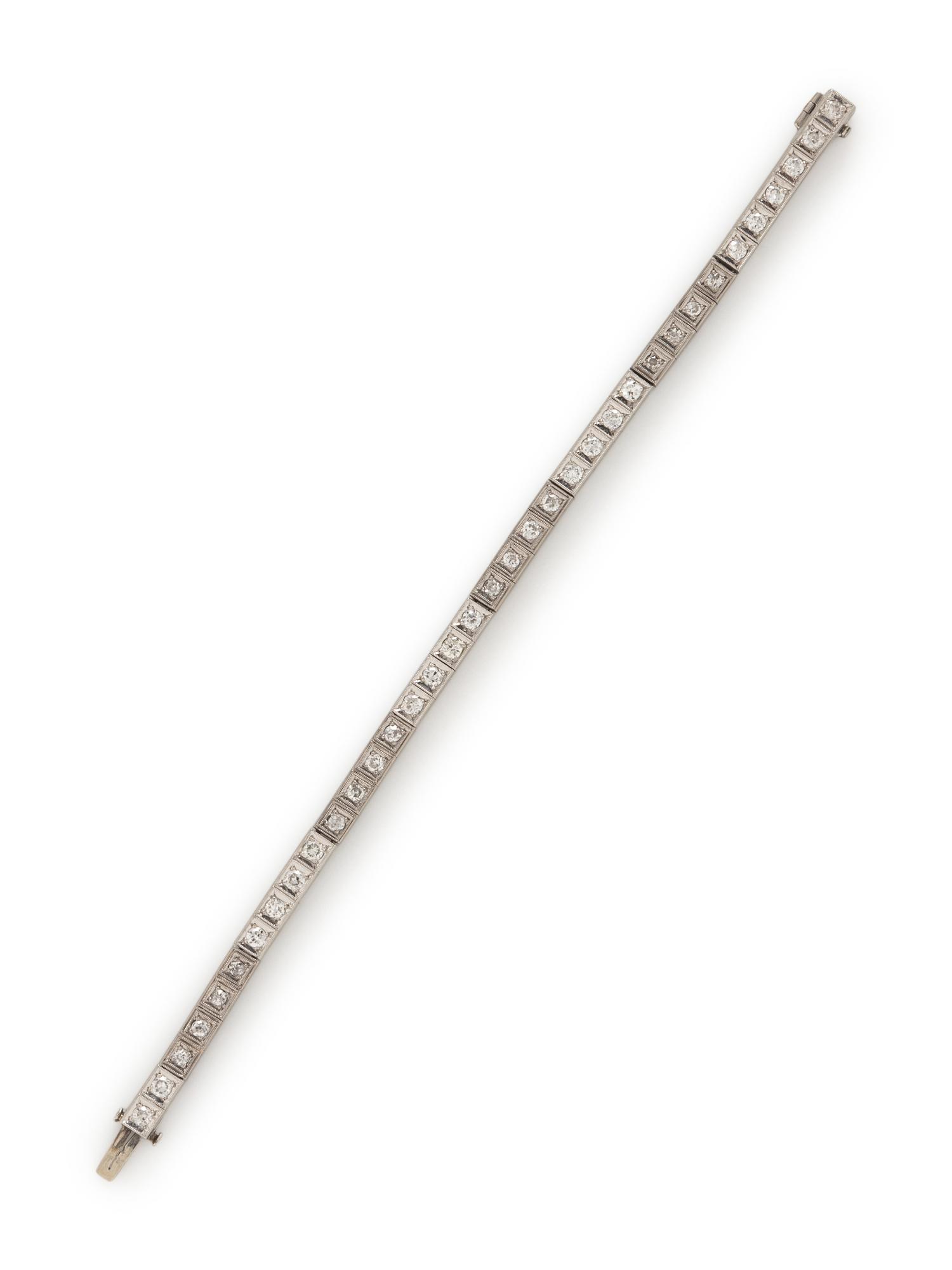 ART DECO, PLATINUM AND DIAMOND LINE BRACELET