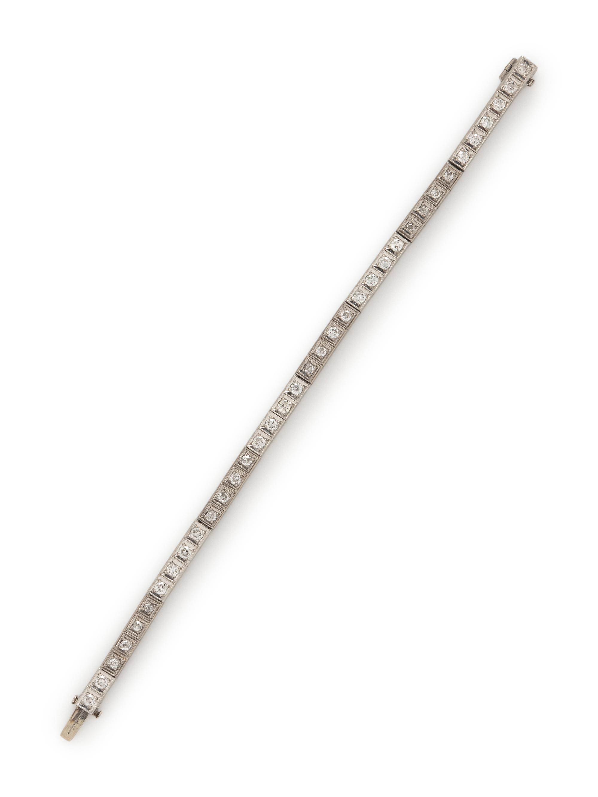 ART DECO, PLATINUM AND DIAMOND LINE BRACELET