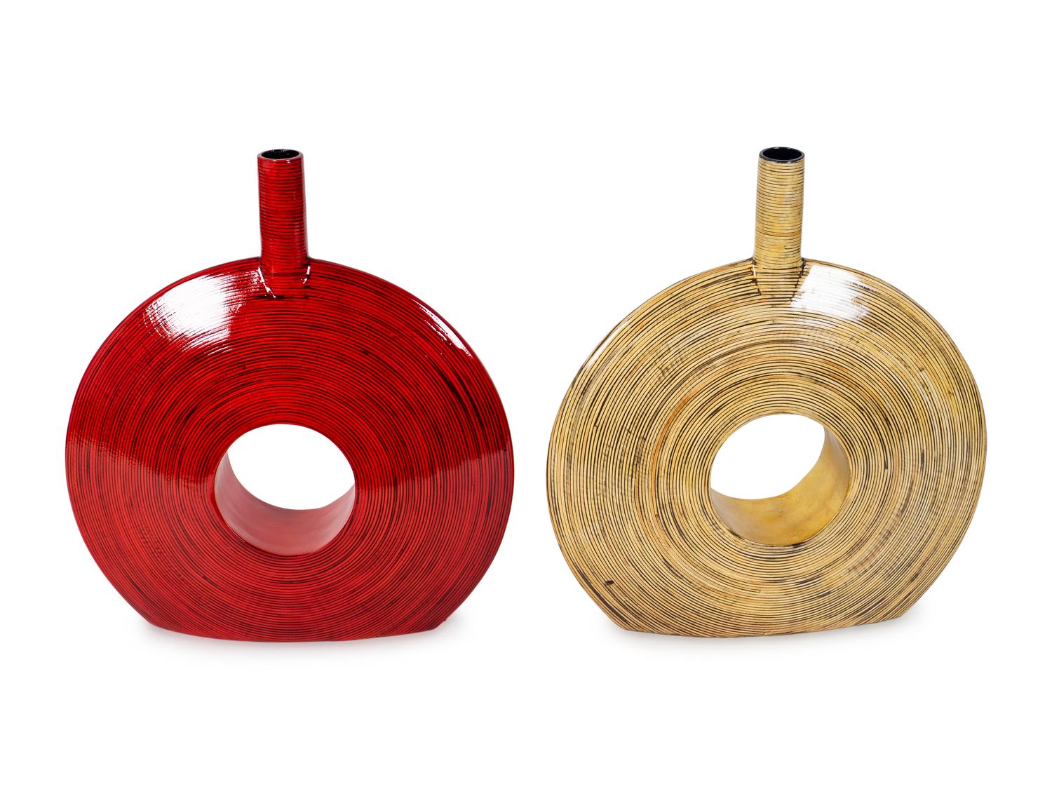A Group of Seven Contemporary Lacquer Decorative Vases — 21ST CENTURY