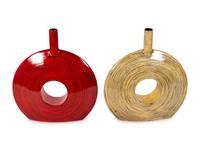 A Group of Seven Contemporary Lacquer Decorative Vases — 21ST CENTURY