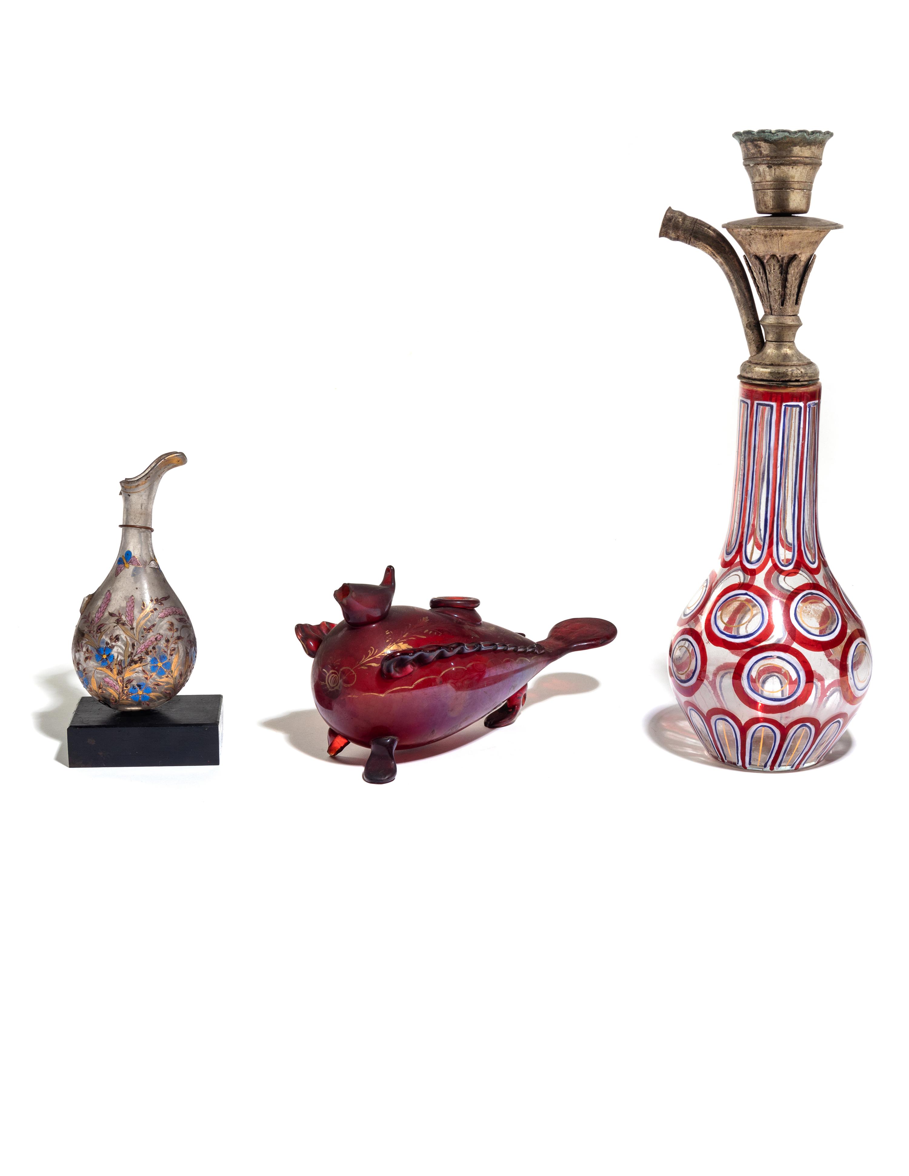 A Group of Enameled Glass Vessels