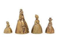 Four Dutch Figural Brass Bells