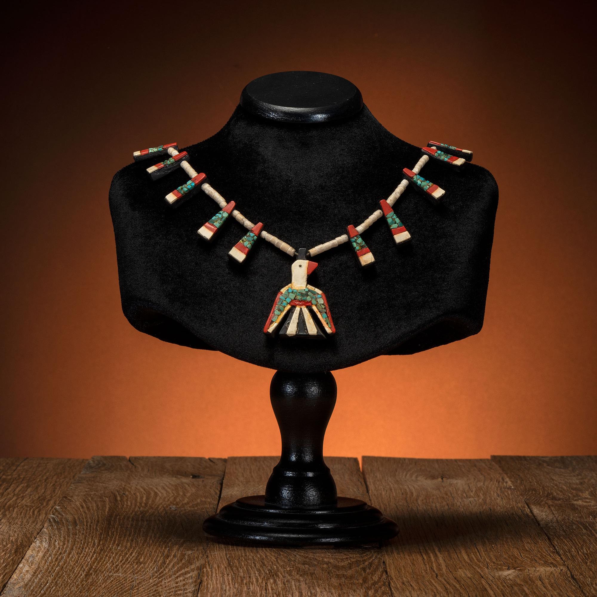 Kewa Depression Era Thunderbird Necklaces, Pair