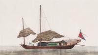 A Set of Eight Chinese Export Pith Paintings, Late Qing Dynasty 清晚期 通草畫船隻圖鏡框八幅