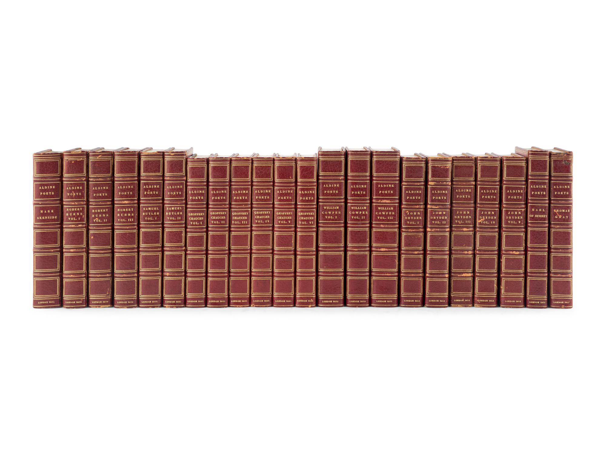 [BINDINGS]. VARIOUS AUTHORS. [ The Aldine Edition of the British Poets .] London: William Pickering, 1830-1852.
