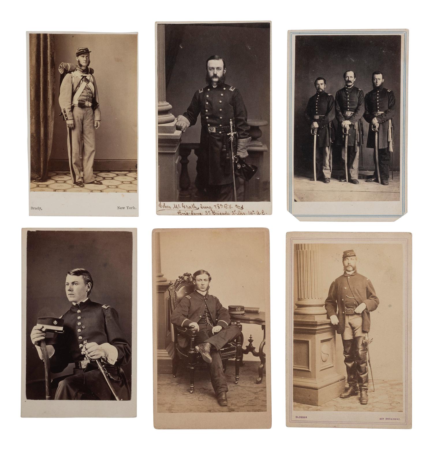 [CIVIL WAR]. A group of 19 CDVs of Union officers and enlistedmen, some identified.