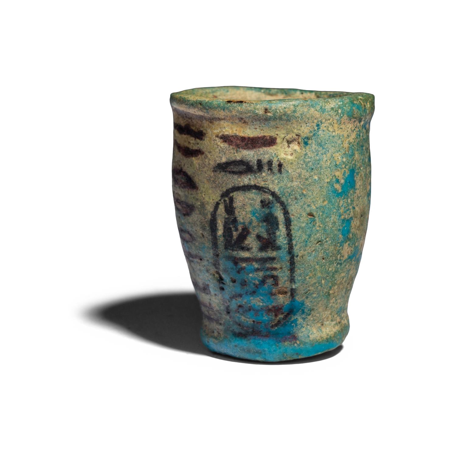 An Egyptian Faience Cup with Hieroglyphs