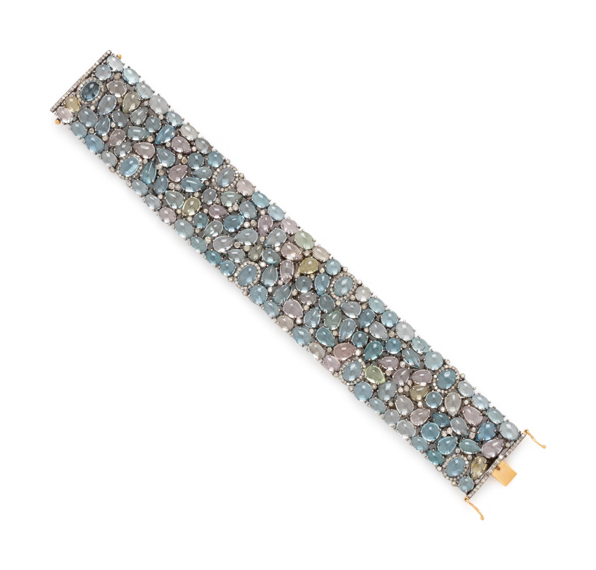 MULTICOLOR BERYL AND DIAMOND BRACELET