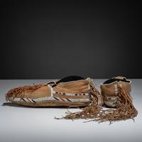 Southern Cheyenne Beaded Hide Moccasins
