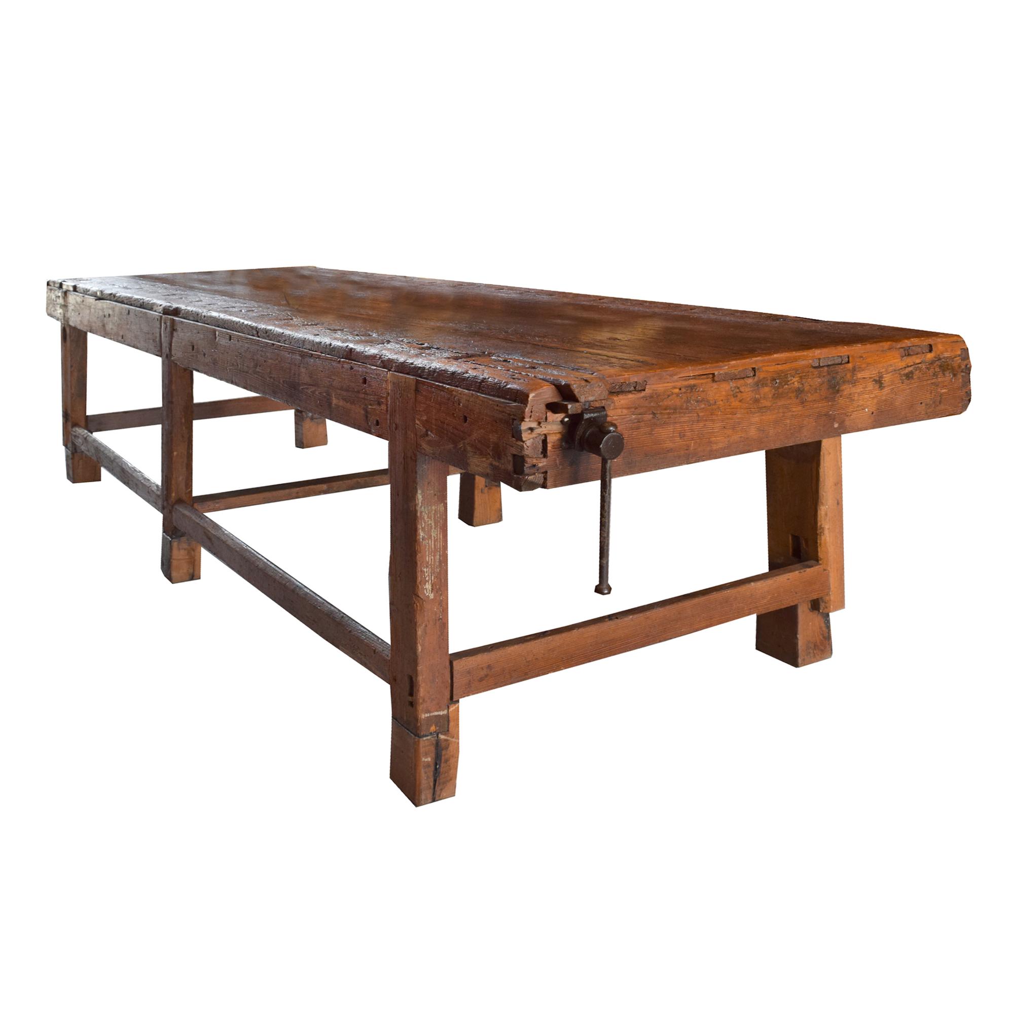 A Woodworker's Table 151" W x 43" D x 34" H — Italy, Circa 1900