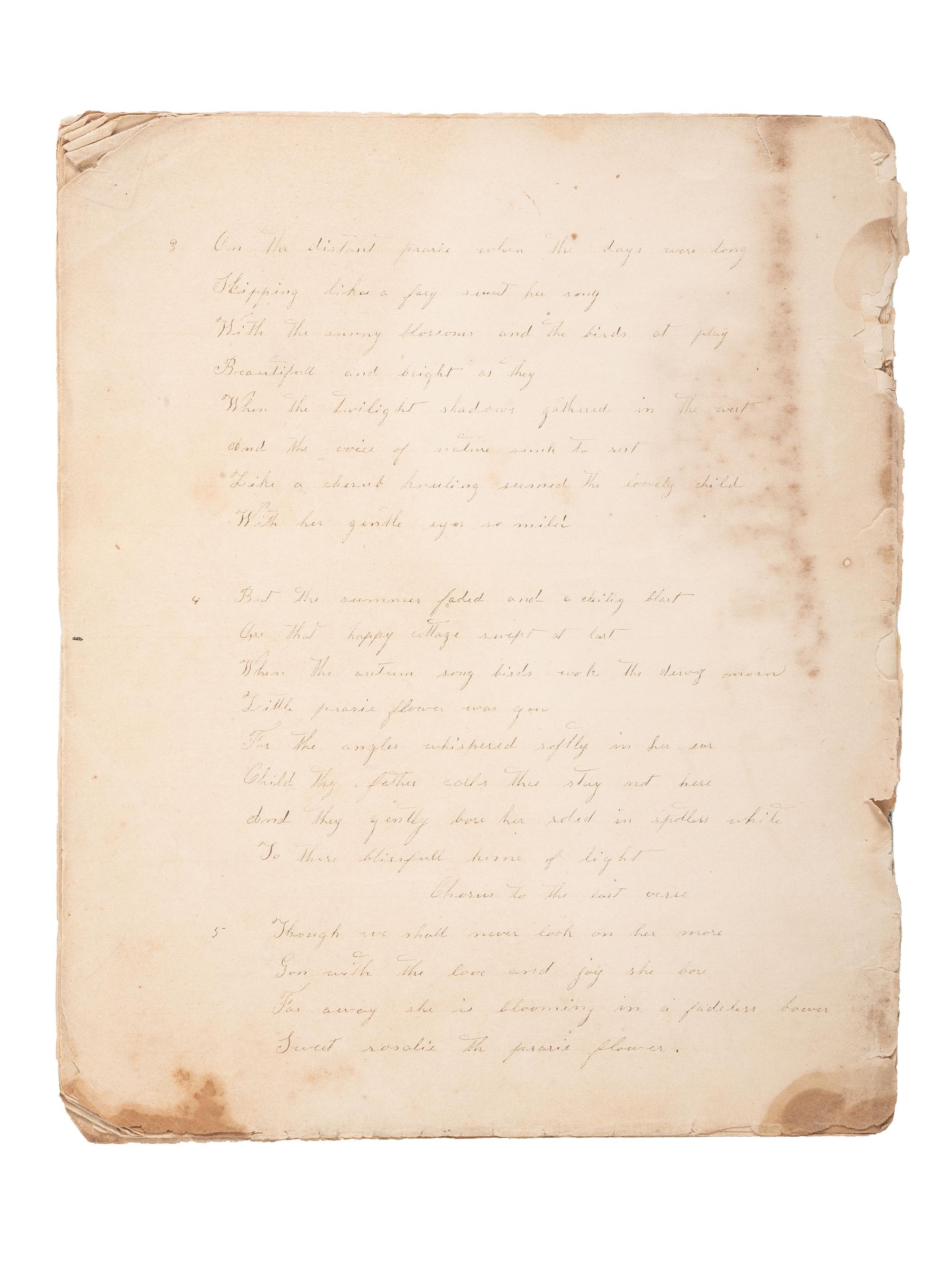 [SLAVERY & ABOLITION]. Collection of manuscript poems, including "Song of the fugitive slave." N.p., ca 1860.