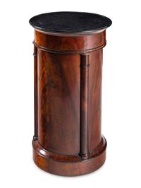 A Louis Philippe Mahogany Marble-Top Pedestal Cabinet