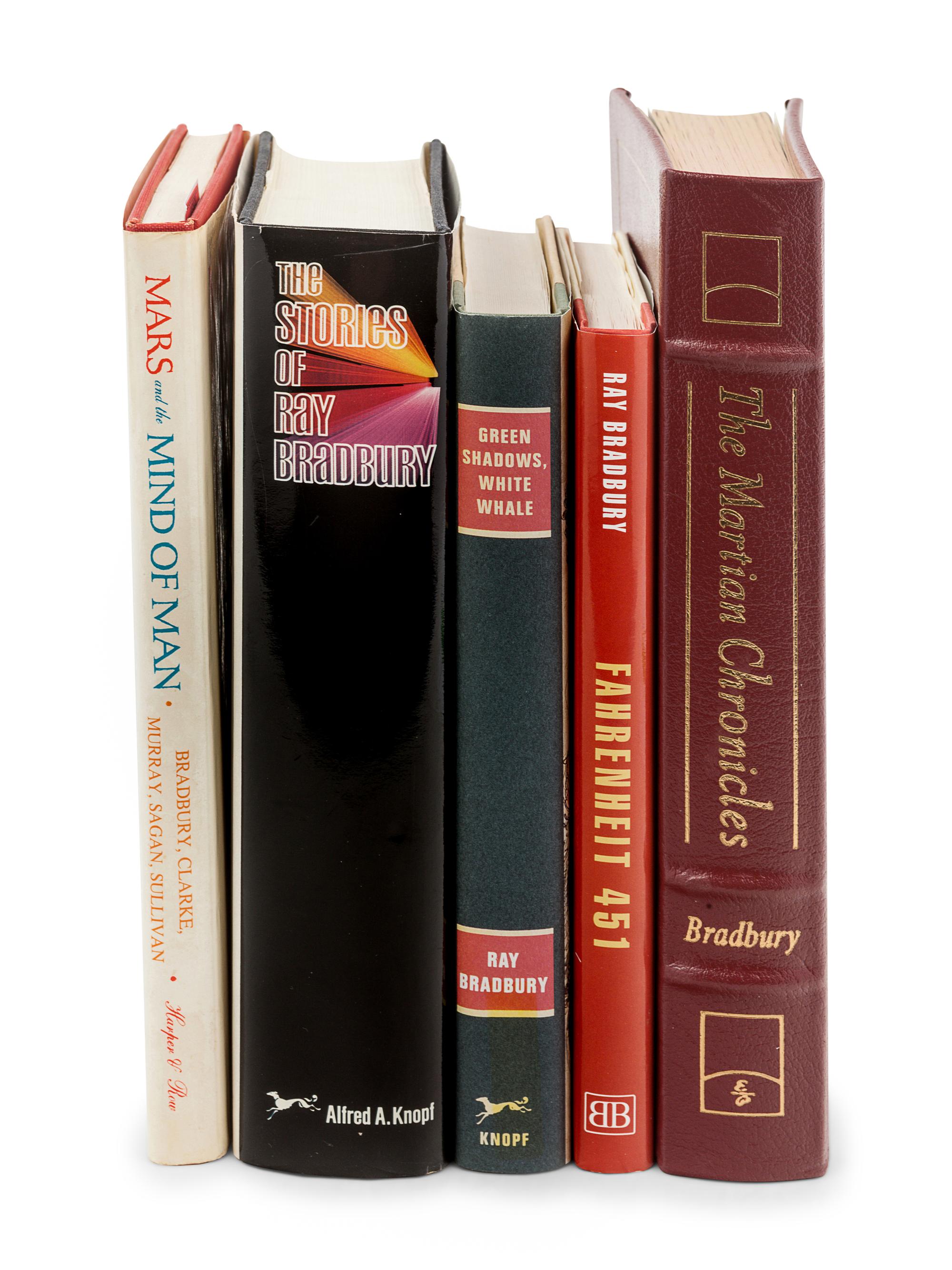 [BRADBURY, Ray (1920-2012)]. A group of 5 works SIGNED OR INSCRIBED by Bradbury, comprising: